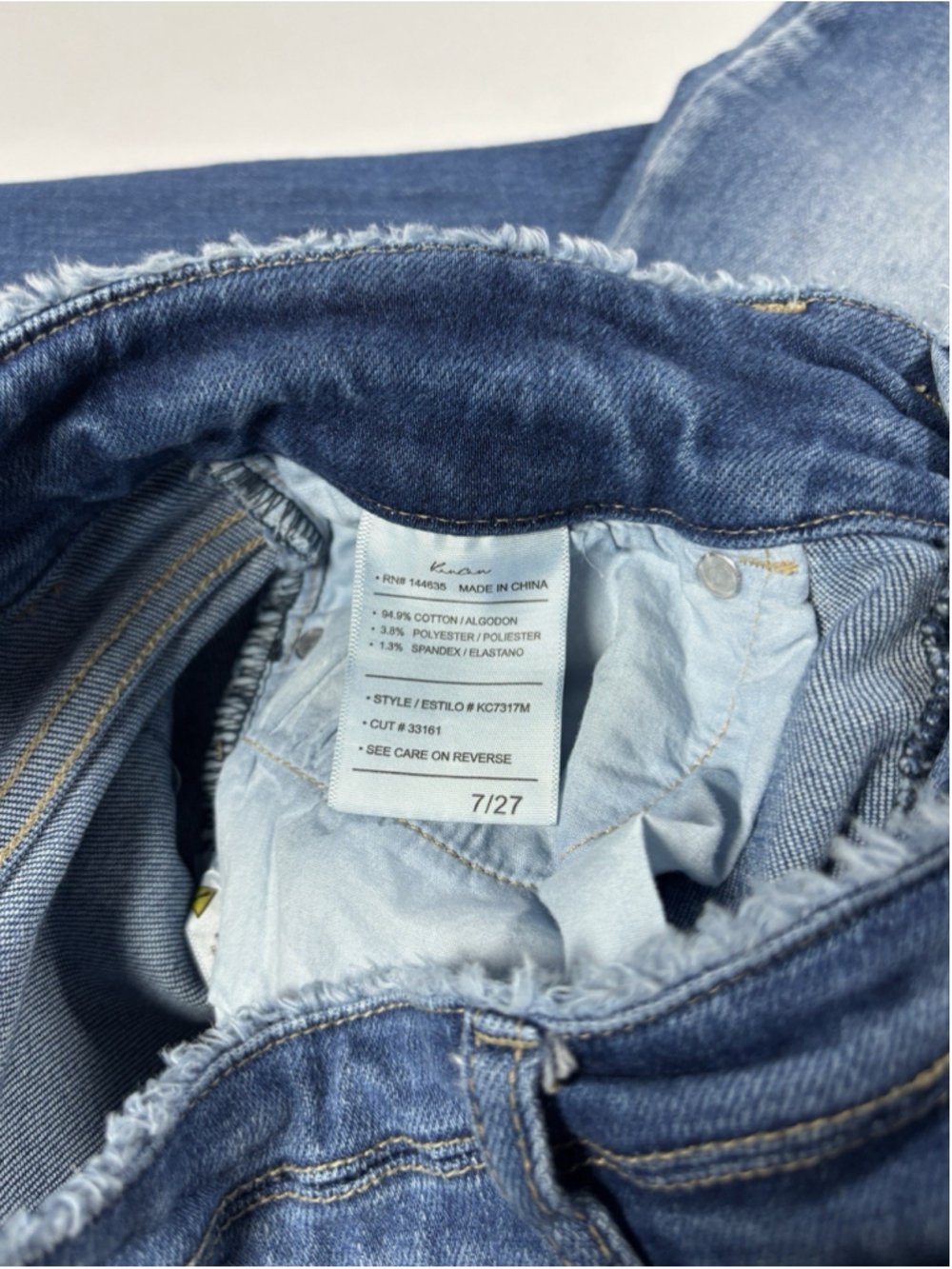 Sz 7/27 KanCan High Rise Double Button Skinny Jeans Distressed Raw Hem KC7317M - Picture 5 of 8